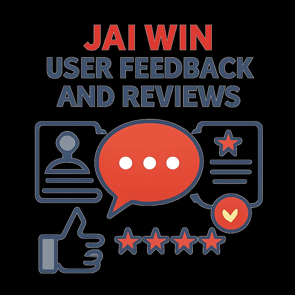 Illustration depicting user feedback and reviews for Jai Win.