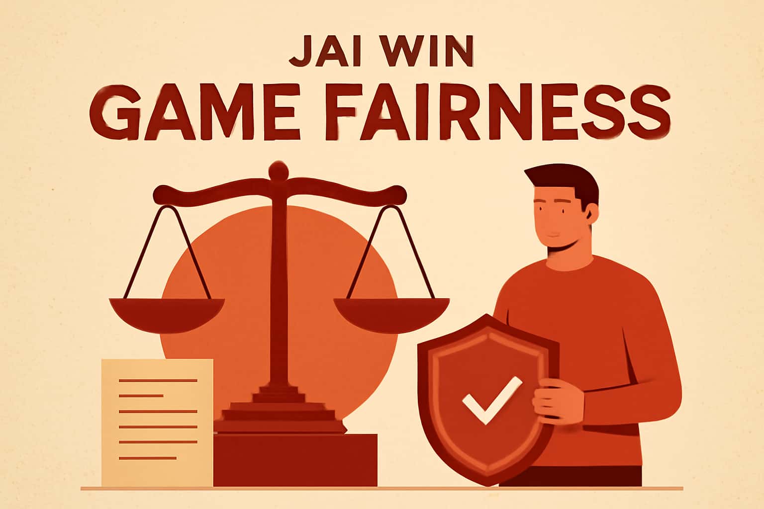 An informative visualization of Jai Win Game Fairness principles, with the text 'Jai Win' highlighted.