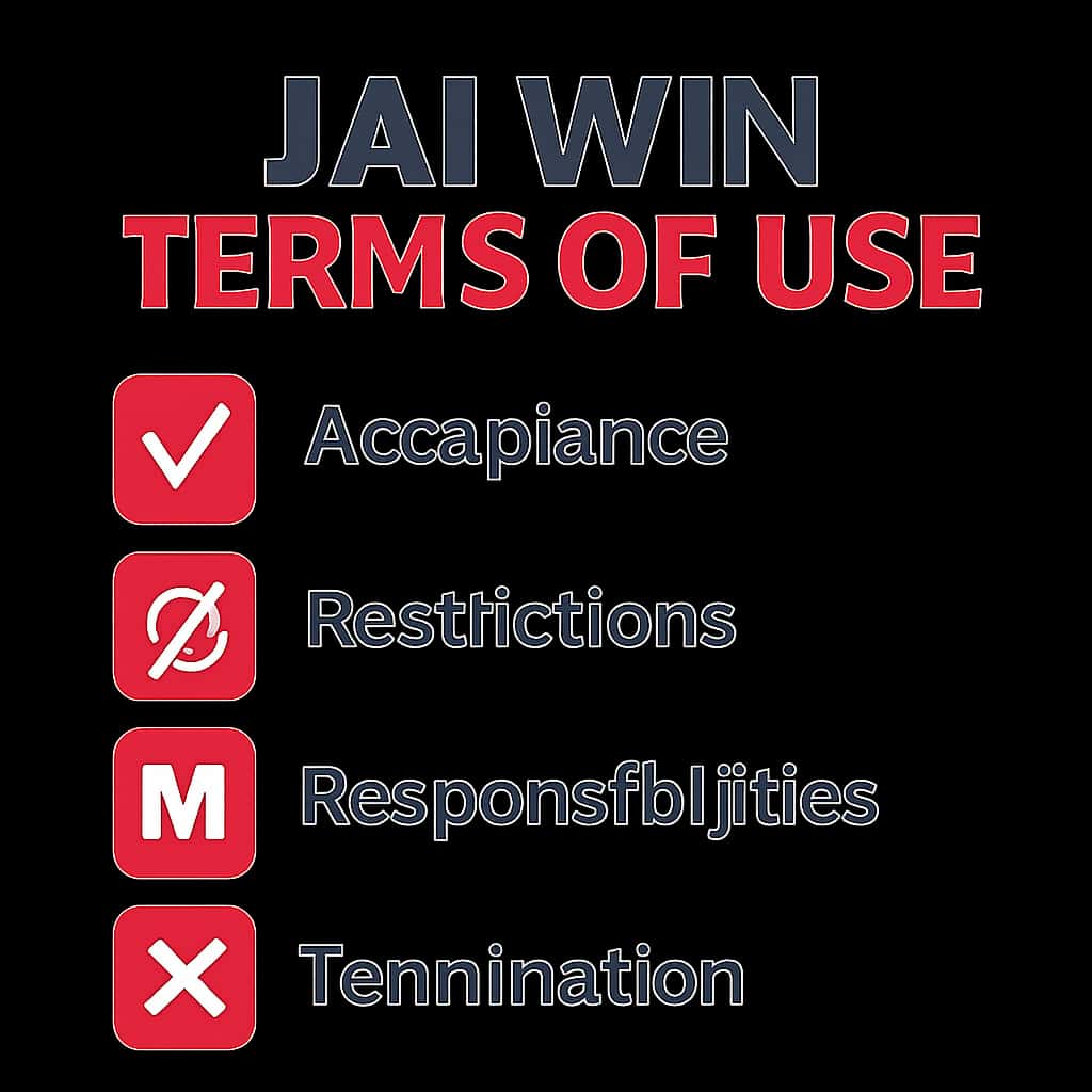 Diagram illustrating key aspects of Jai Win Terms of Use.